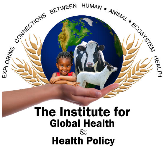 One Health symbol earth dog human wheat cupped in hand