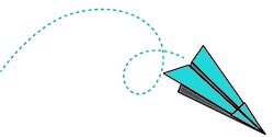 paper airplane spiraling down